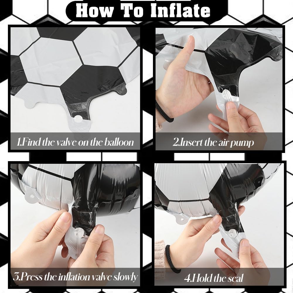 12 PCS 18 Inch Soccer Balloons Birthday Party Decorations Soccer Ball Balloons Party Favors Supplies Giant Large Sports Balloon Lover Theme Christmas Mylar Foil Helium Aluminum Balloon Baby Shower