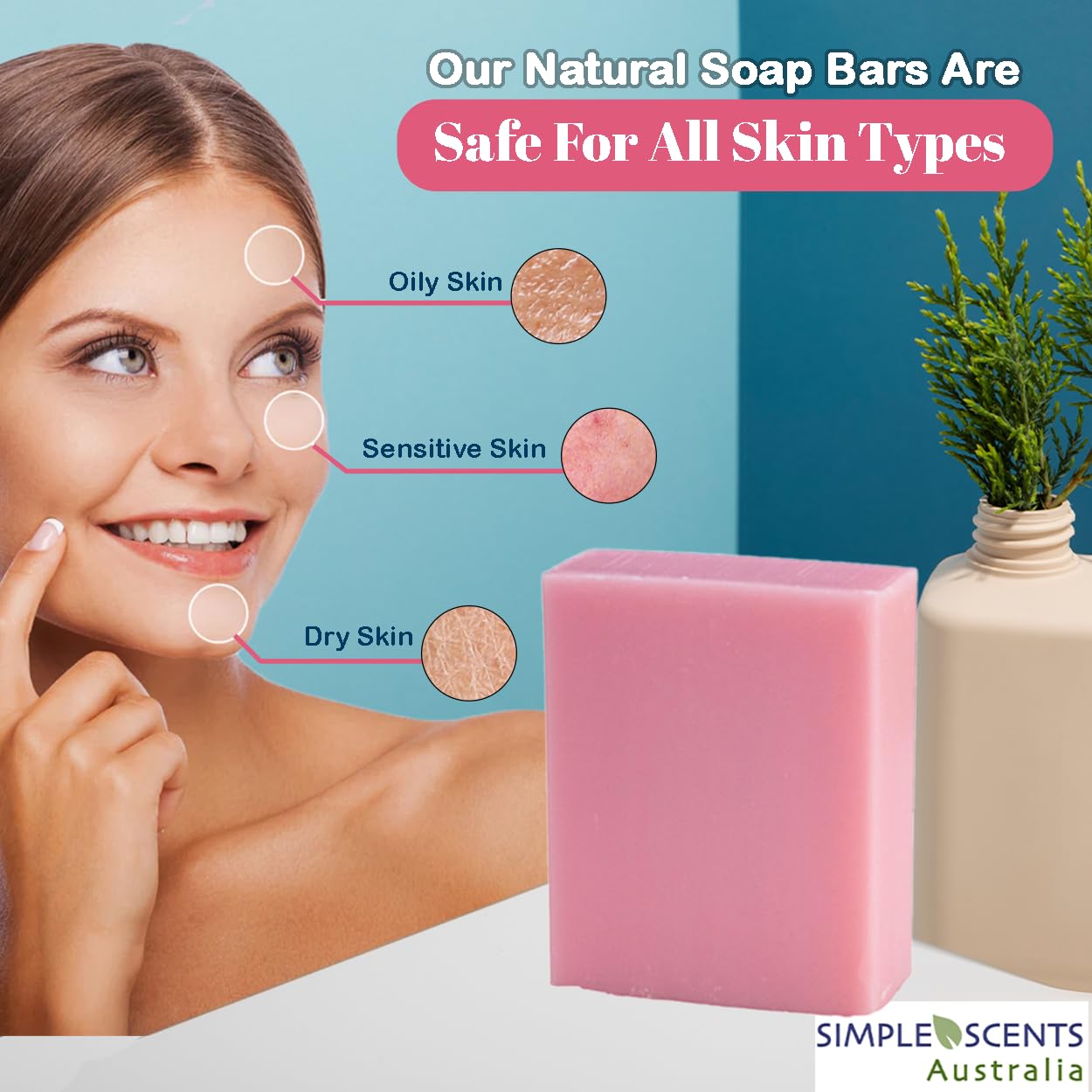 Rose Scented Natural Soap Bars (12 Bars), 3.5oz Moisturizing French Triple Milled Soap Bars Enriched with Shea Butter - Pure Plant Oil Bath & Body Bars