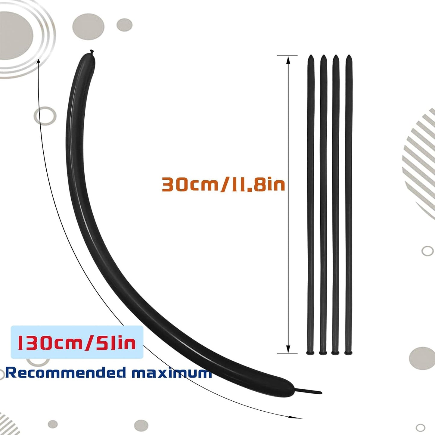 Black Long Balloons Premium 260 Twisting Balloons Animals Magic for Birthday Kids Wedding Party Supply 100pcs