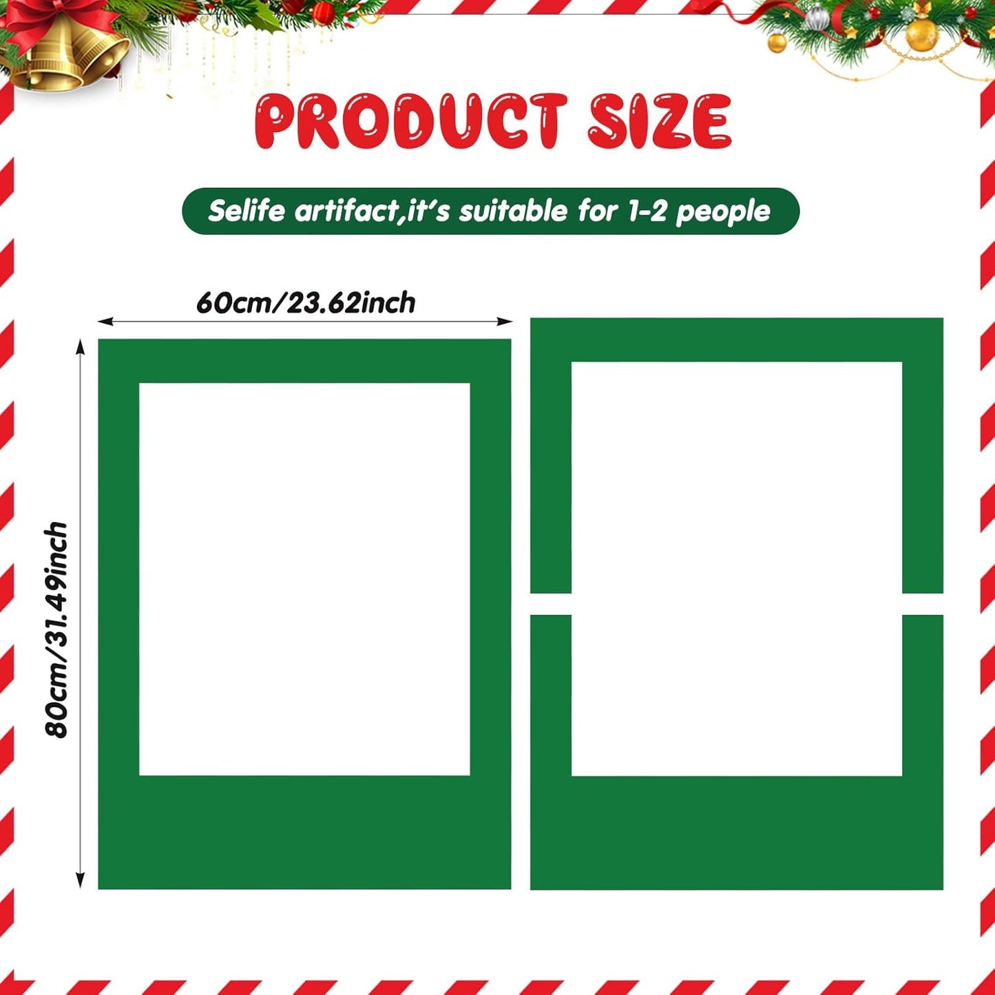 32 x 24 Inch Photo Booth Selfie Frame Prop Booth for Birthday Event Parties Large Blank DIY Cutout Props for Funny Decoration Christmas, Holiday Supplies