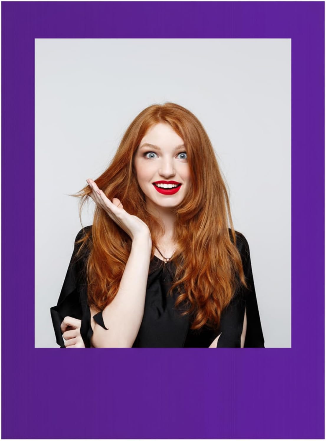 32 x 24 Inch Photo Booth Selfie Frame Prop Booth for Birthday Event Parties Large Blank DIY Cutout Props for Funny Decoration Christmas, Holiday Supplies(Purple,Vertical)