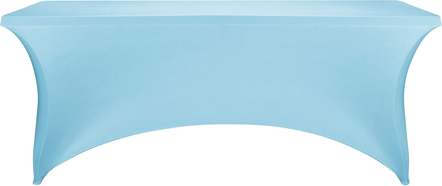 LZY Spandex Fitted Stretch Table Cover for 6 ft or 4ft or 8ft Folding Table, Rectangular Cocktail Tablecloth, Perfect for Party or Banquet