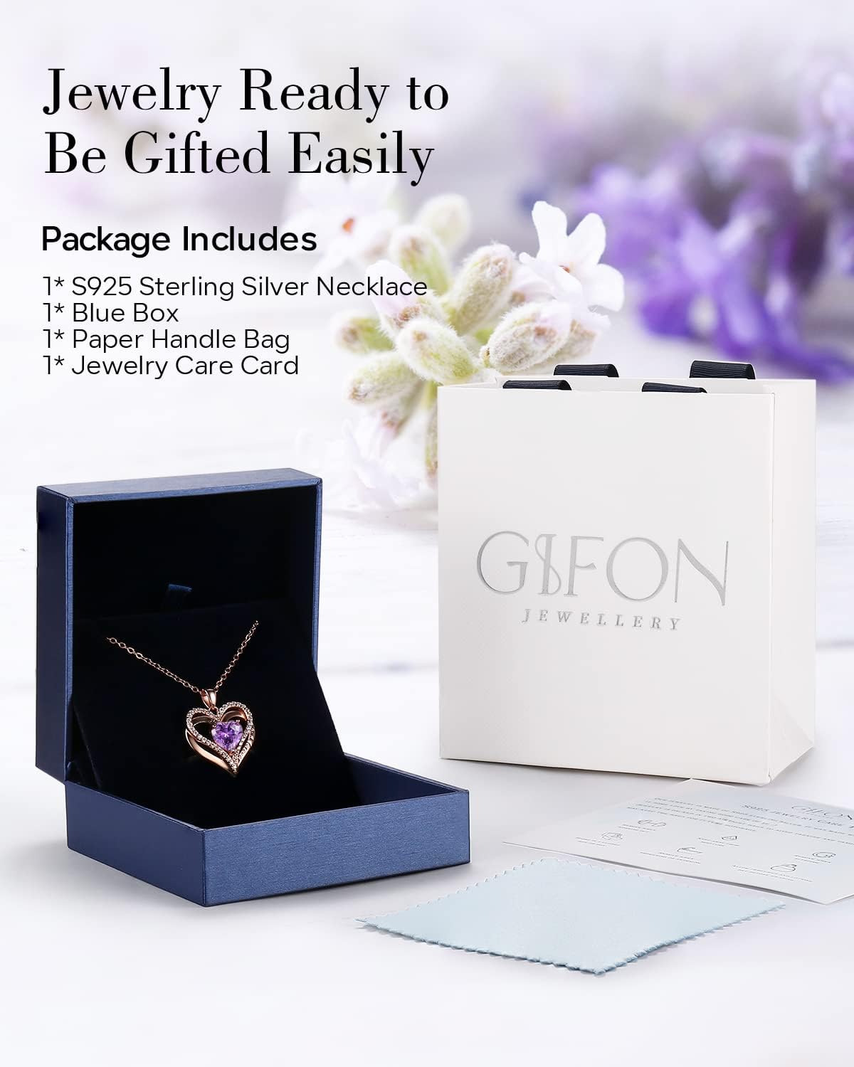 S925 Sterling Silver Necklace for Women, Wife Jewelry Rose Gold, Mom Birthday Valentines Mothers Day Gifts, Girlfriend Necklaces, Daughter Heart Jewel, Anniversary for Her