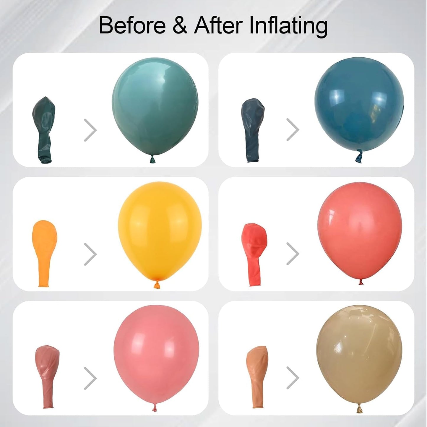 Boho Rainbow Balloons, 60Pcs Dusty Blue Blush Pink Balloons, 12 Inch Retro Mustard Yellow Slate Blue Balloon Assorted Colorful Balloon for Here Comes the Son Baby Shower Boho Safari Groovy Birthday