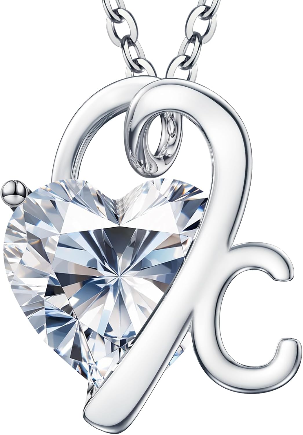 ForeverLove Heart Necklaces for Women, 4-2 Carats Heartshap Moissanite, Silver Pendant Jewelry, Anniversary Birthday Gifts for Wife, Girlfriend, Daughter, Mom