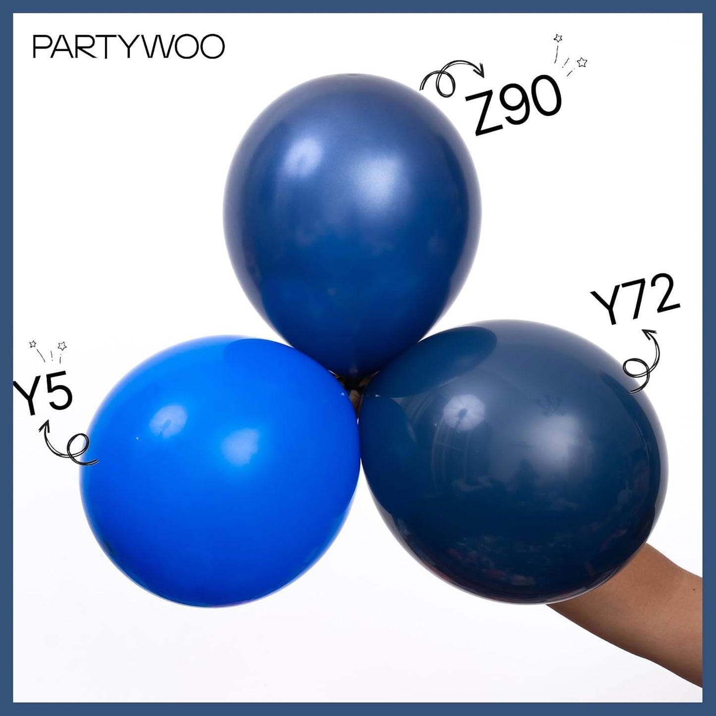 PartyWoo Navy Blue Balloons 140 pcs Different Sizes Pack of 18 12 10 5 Inch Pearl Dark Blue Balloon Arch Kit Garland for Graduation Wedding Baby Shower Birthday Party Decorations Blue-Z90
