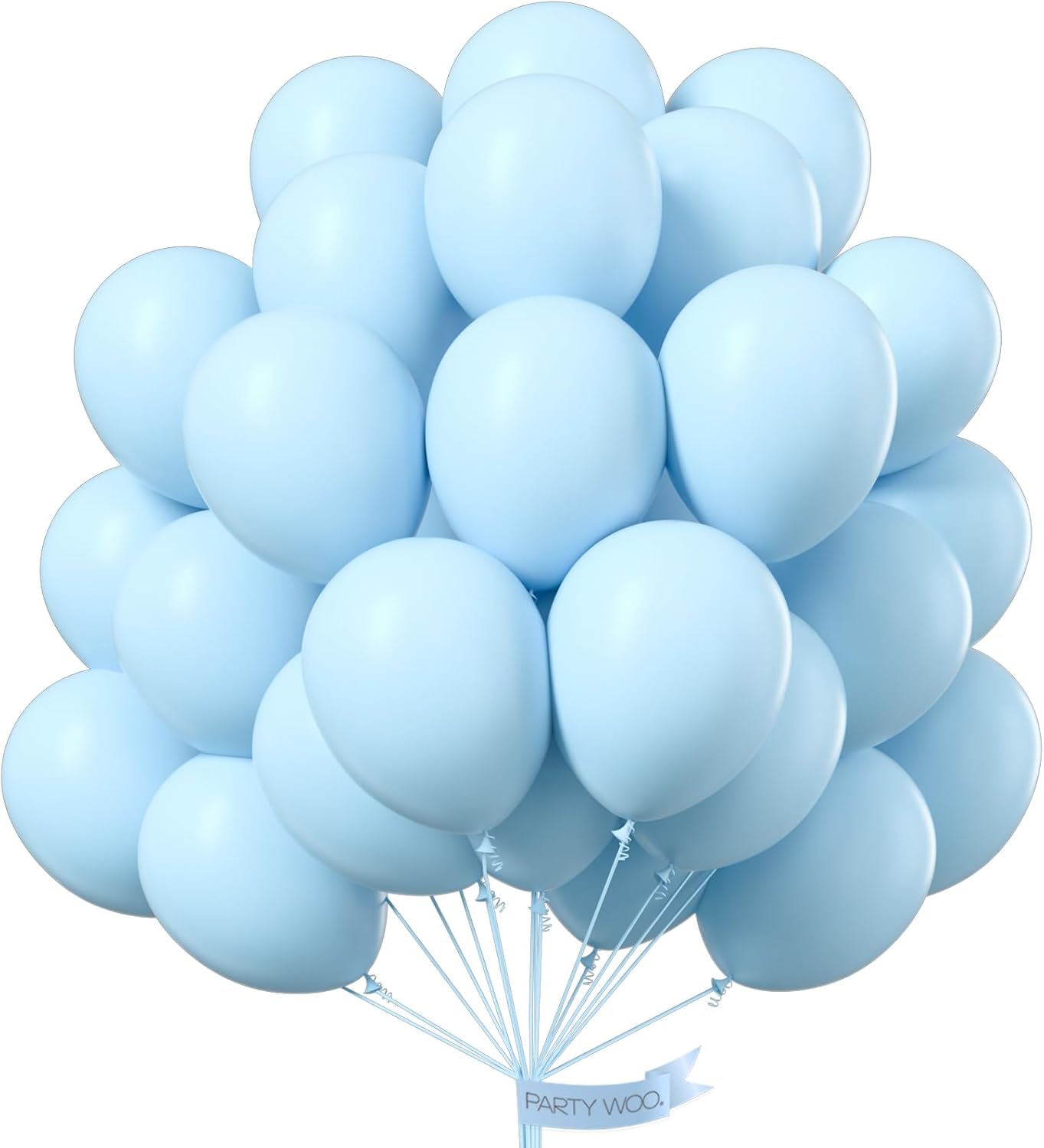 PartyWoo Pastel Blue Balloons, 50 pcs 12 Inch Pale Blue Balloons, Blue Balloons for Balloon Garland Balloon Arch as Birthday Party Decorations, Wedding Decorations, Baby Shower Decorations, Blue-Q13