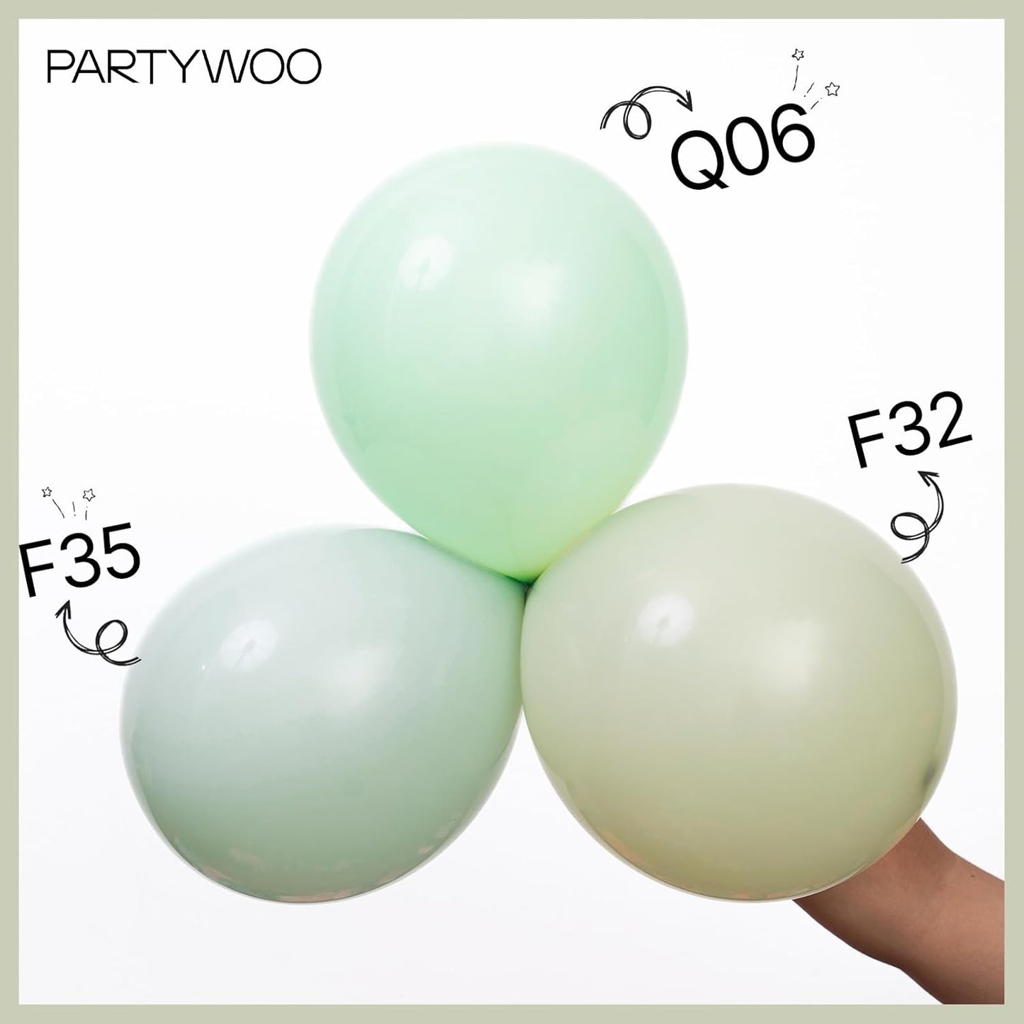 PartyWoo Mint Green Balloons 50 pcs 12 Inch Pastel Light Green Latex Helium Balloons for Birthday Baby Shower Gender Reveal Wedding Anniversary Graduation Party Decorations Green-Q06