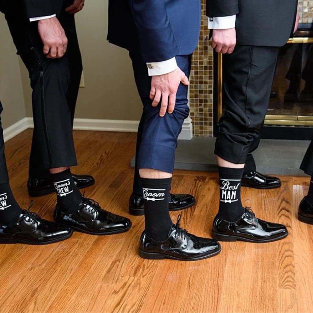 Groomsman Gifts For Men Wedding Gifts Novelty Socks Funny Proposal Gifts Groom Bestman 100% Cotton Crew Socks