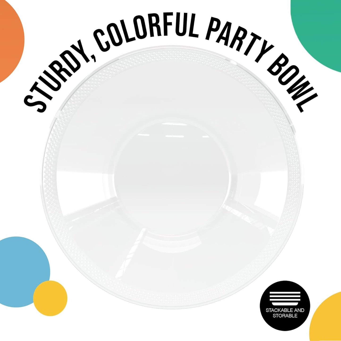 Exquisite Party Solids 12 Oz Clear Plastic Bowls Disposable Bowls for Hot Food Soup 100 Pcs - For Soup, Salad, Cereal, Desserts & Party Supplies