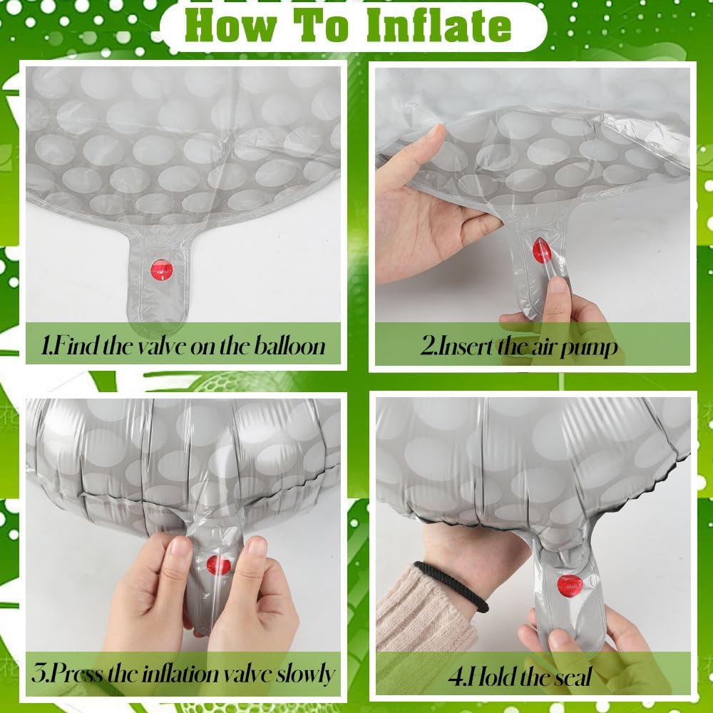 10 PCS Golf Balloons 2 PCS Golf Club 18 Inch Party Decorations Supplies Birthday Party Themed Decor for Boys Giant Large Sports Ball Balloon Christmas Mylar Foil Helium Aluminum Balloon Gender Reveal