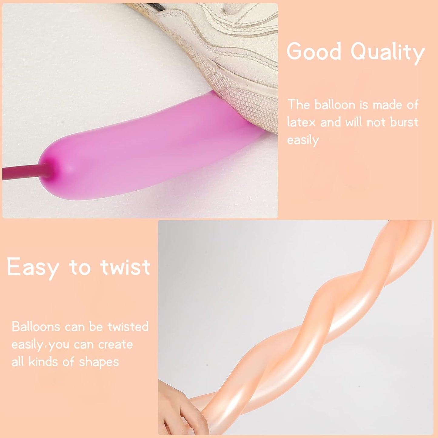 Skylety 150 Pieces Neon Glow Long Balloons Backlight Reactive Fluorescent Colorful Long Animal Twisting Latex Balloons for Twisting DIY Animals Birthday Party Decorations