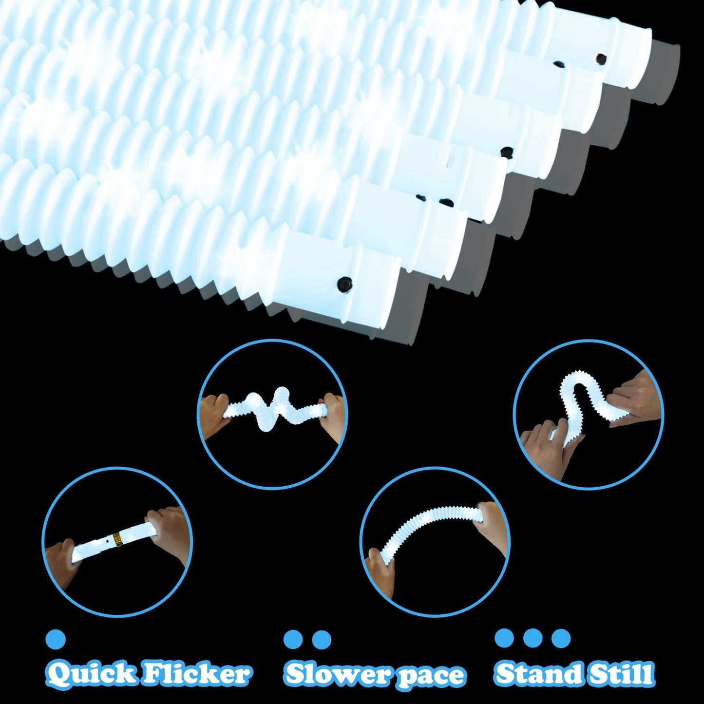 24 PCS White Glow Sticks Party Favors for Kids,Christmas LED Light Up Necklaces Bracelets Accessories for Toddlers,Glow Dance Wedding Camping Party Supplies Decorations Stocking Stuffer for Boys Girls