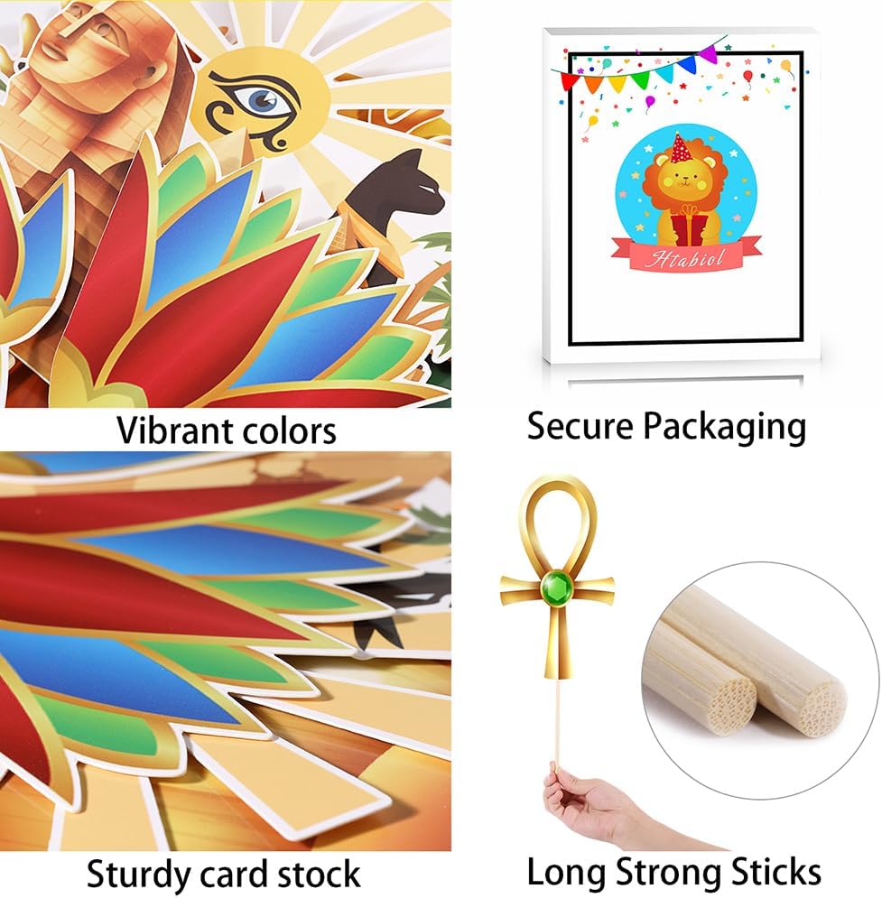 Ancient Egyptian Photo Booth Props, 28pcs Ancient Egypt Photo Booth Props, Htabiol Ancient Egyptian Party Decorations, Egyptian Decor, Fit for Ancient Egypt Party Decor, Egypt Birthday Party Decor