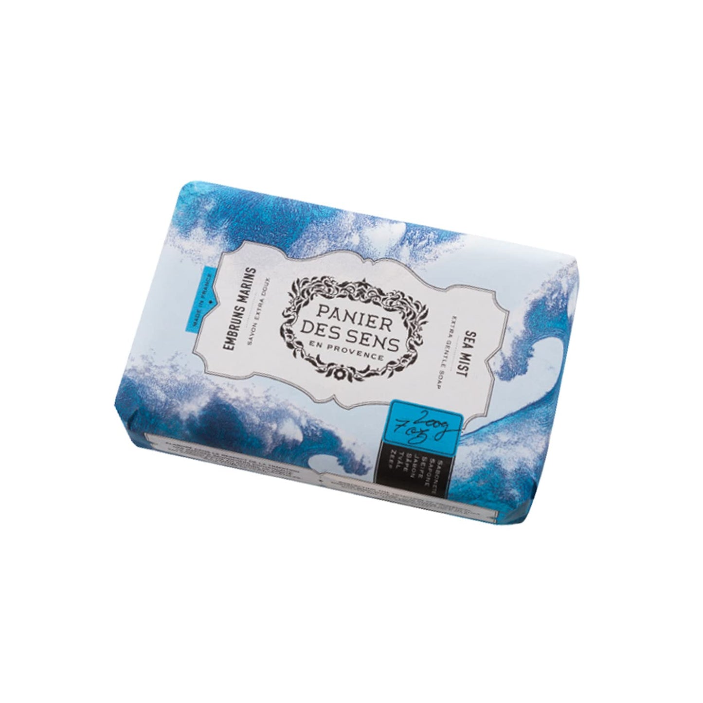 Panier des Sens Shea butter natural bar soap Sea Mist, bath & body soap bars - Made in France 95% natural - 2 bars, 7oz/200g each