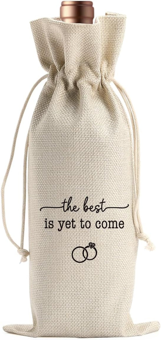 Engagement Wine Gift Bag Wedding Engaged Gifts for Newlyweds Couple Women Men Bridal Shower Gifts for Bride and Groom Pairs Well with Wedding Planning The Best Is Yet to Come Wine Bags