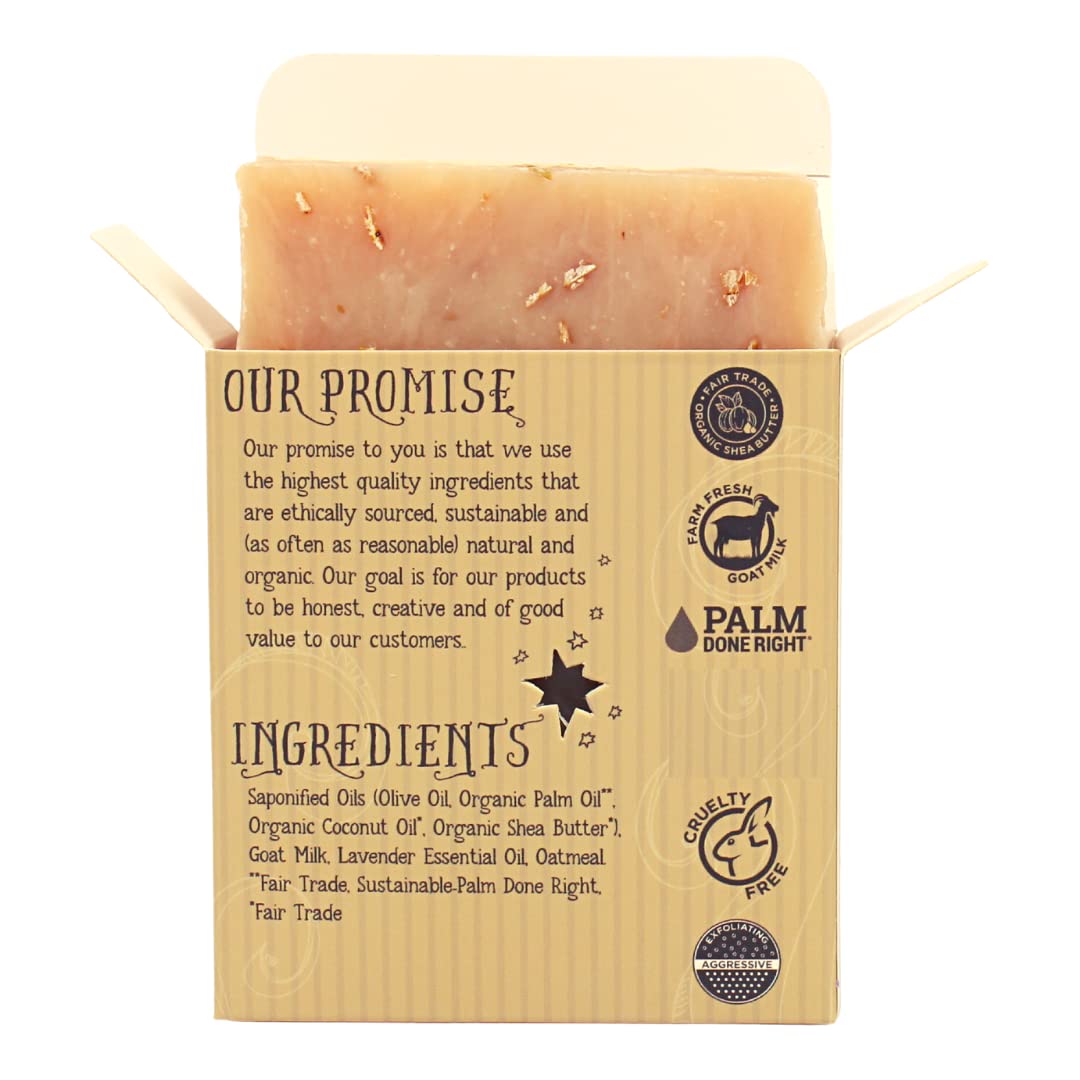 Organic Lavender Oatmeal Bar Soap - Gentle Cleansing for Sensitive Skin, Herbal - 3 Pack