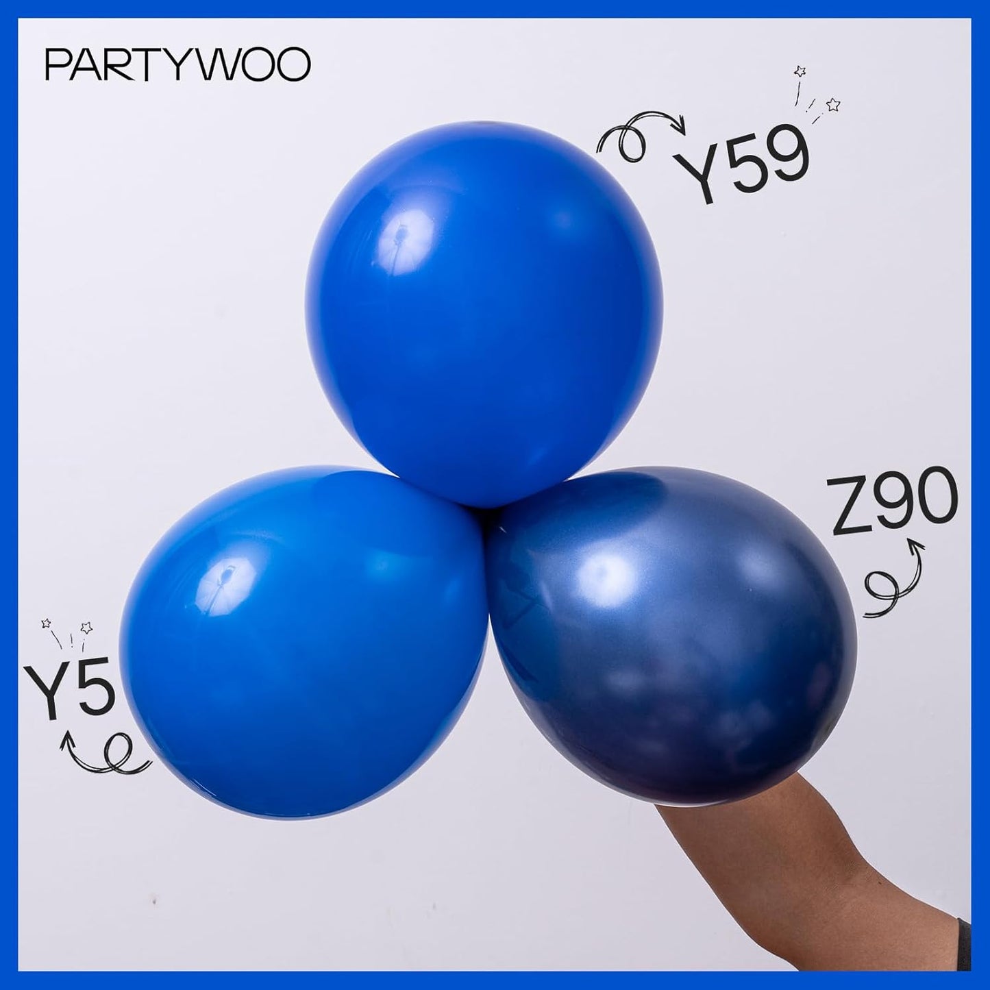 PartyWoo Royal Blue Balloons 128 pcs Different Sizes of 18 12 10 5 Inch Dark Blue Matte Balloon Arch Kit Garland for Graduation 4th of July Baby Shower Birthday Party Decorations Blue-Y59