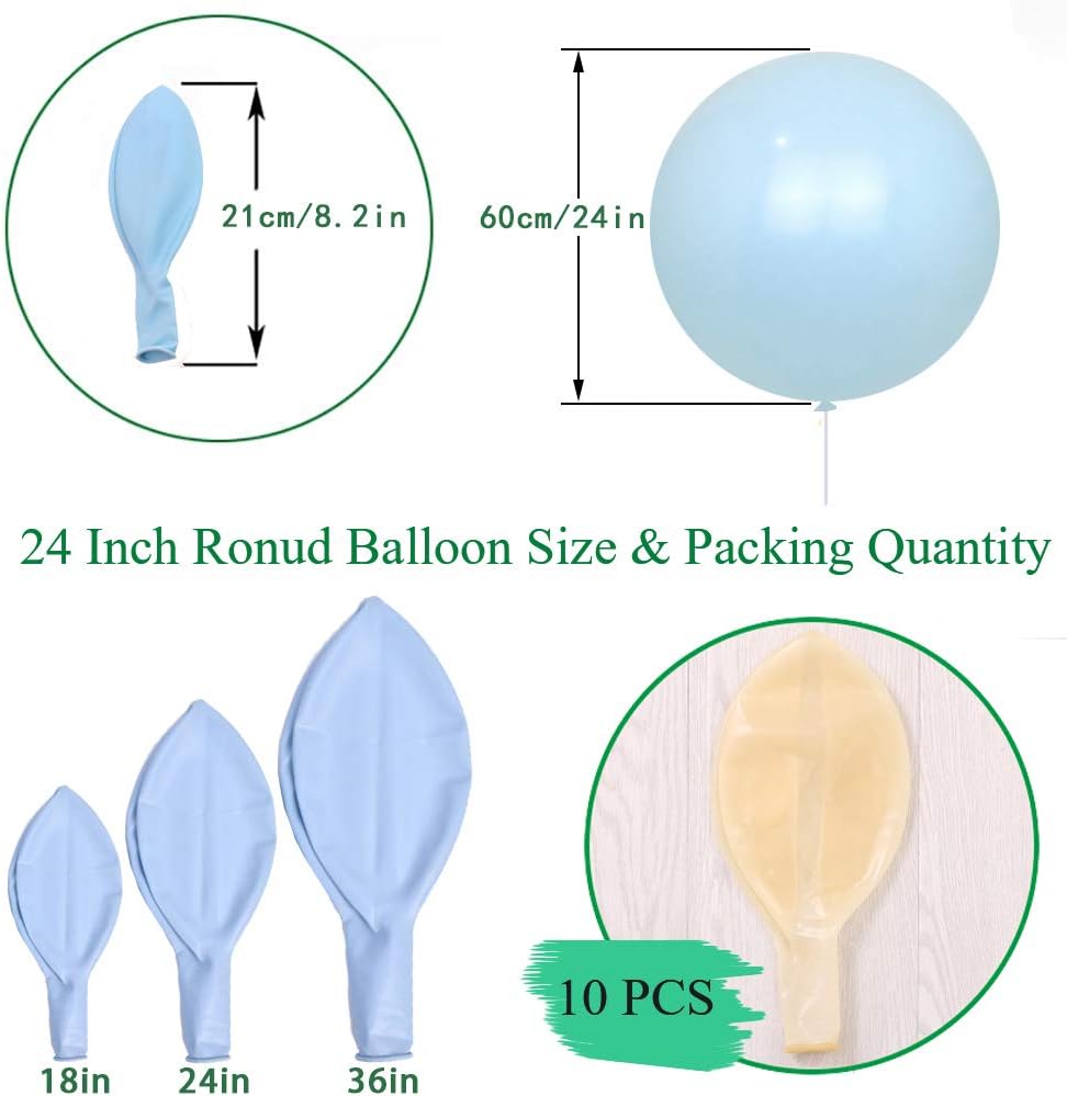 24 Inch Latex Round Balloons 10 Pack Clear Thick Big Balloons for Photo Shoot Wedding Baby Shower Birthday Party Decorations by IN-JOOYAA