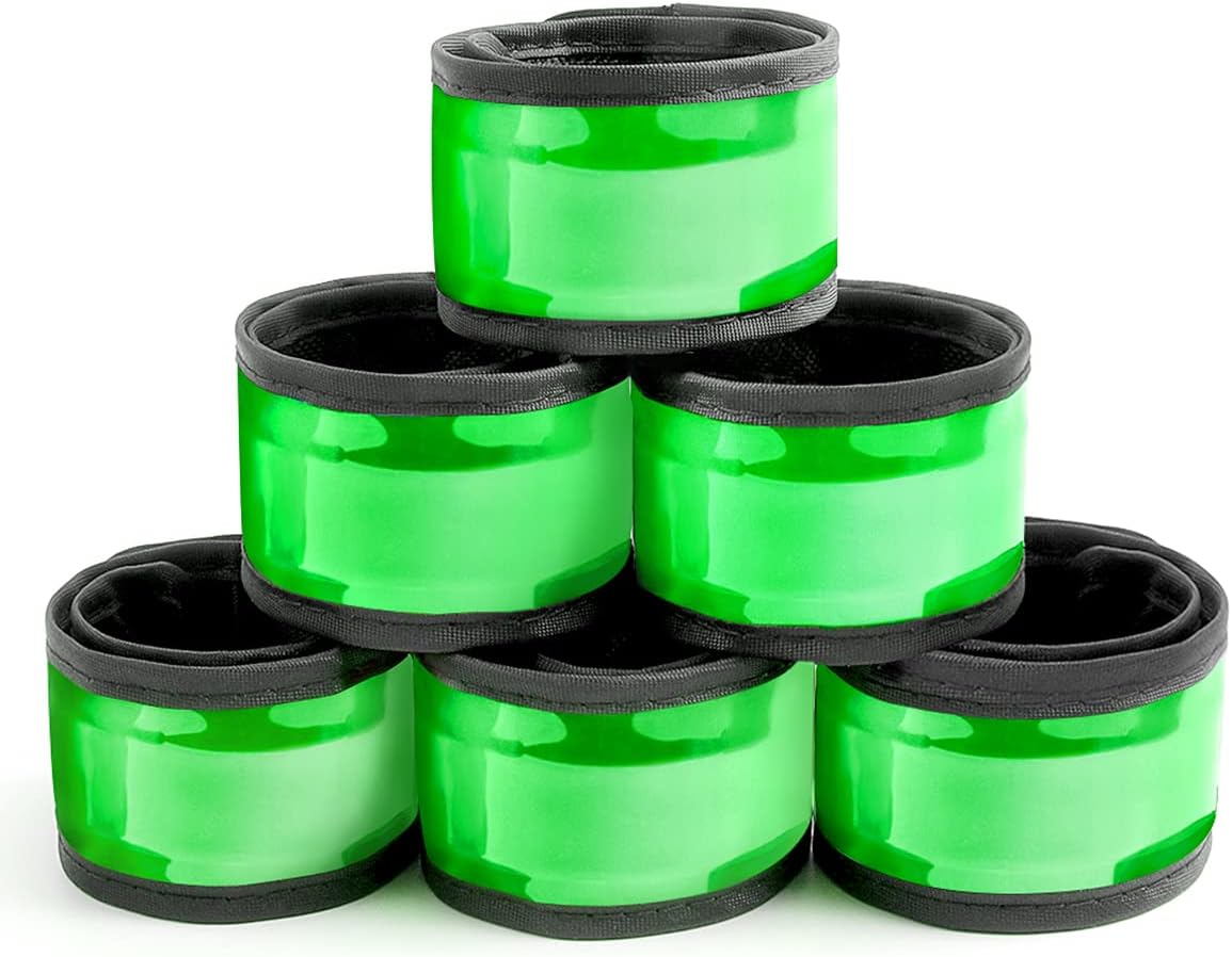 esonstyle Pack of 6 LED Light Up Band Slap Bracelets Night Safety Wrist Band for Cycling Walking Running Concert Camping Outdoor Sports