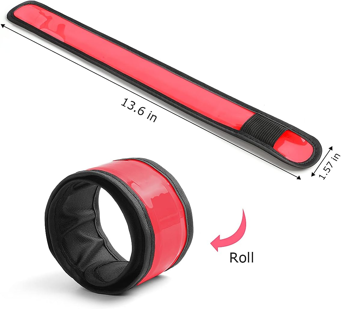 esonstyle Pack of 6 LED Light Up Band Slap Bracelets Night Safety Wrist Band for Cycling Walking Running Concert Camping Outdoor Sports