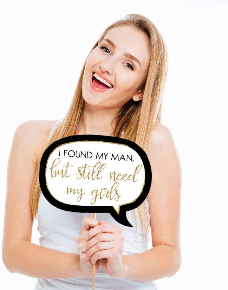 Funny Bride Tribe - Bridal Shower & Bachelorette Party Photo Booth Props Kit - 10 Piece