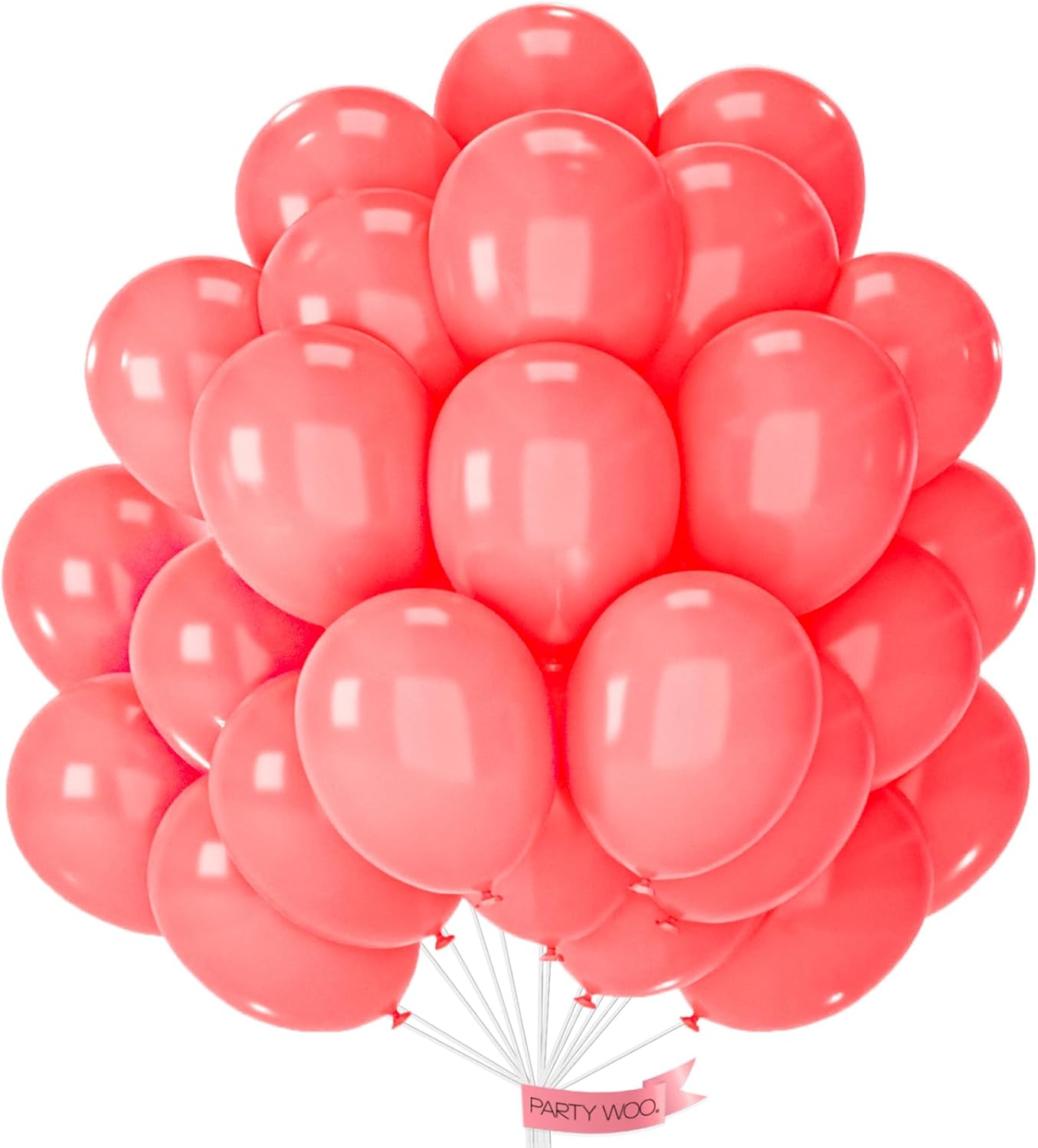 PartyWoo Coral Balloons 50 pcs 12 Inch Coral Pastel Red Watermelon Pink Latex Helium Balloons for Wedding Baby Shower Gender Reveal Graduation Anniversary Summer Birthday Party Decorations Pink-Q11