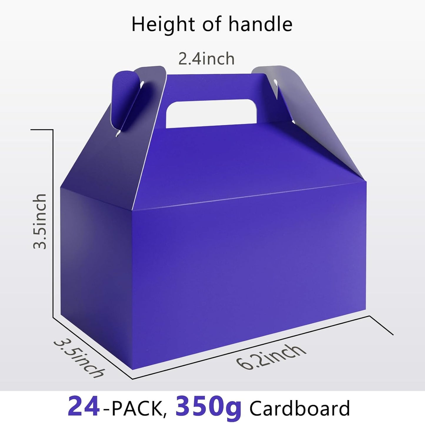 XAGLVV 24 Pack Dark Blue Gable Boxes with Handles 6.2x3.5x3.5 Inch Paper Party Favor Gift Box for Baby Boy Showers wonderland party beach theme favors