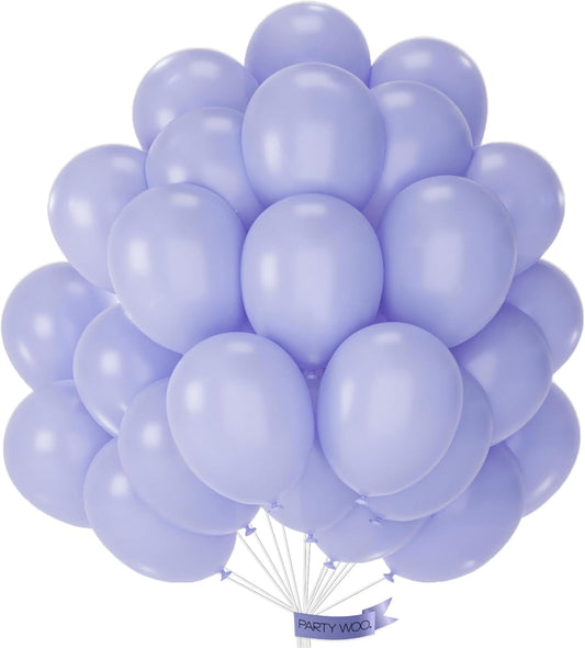PartyWoo Dusty Blue Purple Balloons 50 pcs 12 Inch Periwinkle Lavender Latex Helium Balloons for Graduation Baby Shower Gender Reveal Wedding Butterfly Birthday Party Decorations Blue-F49