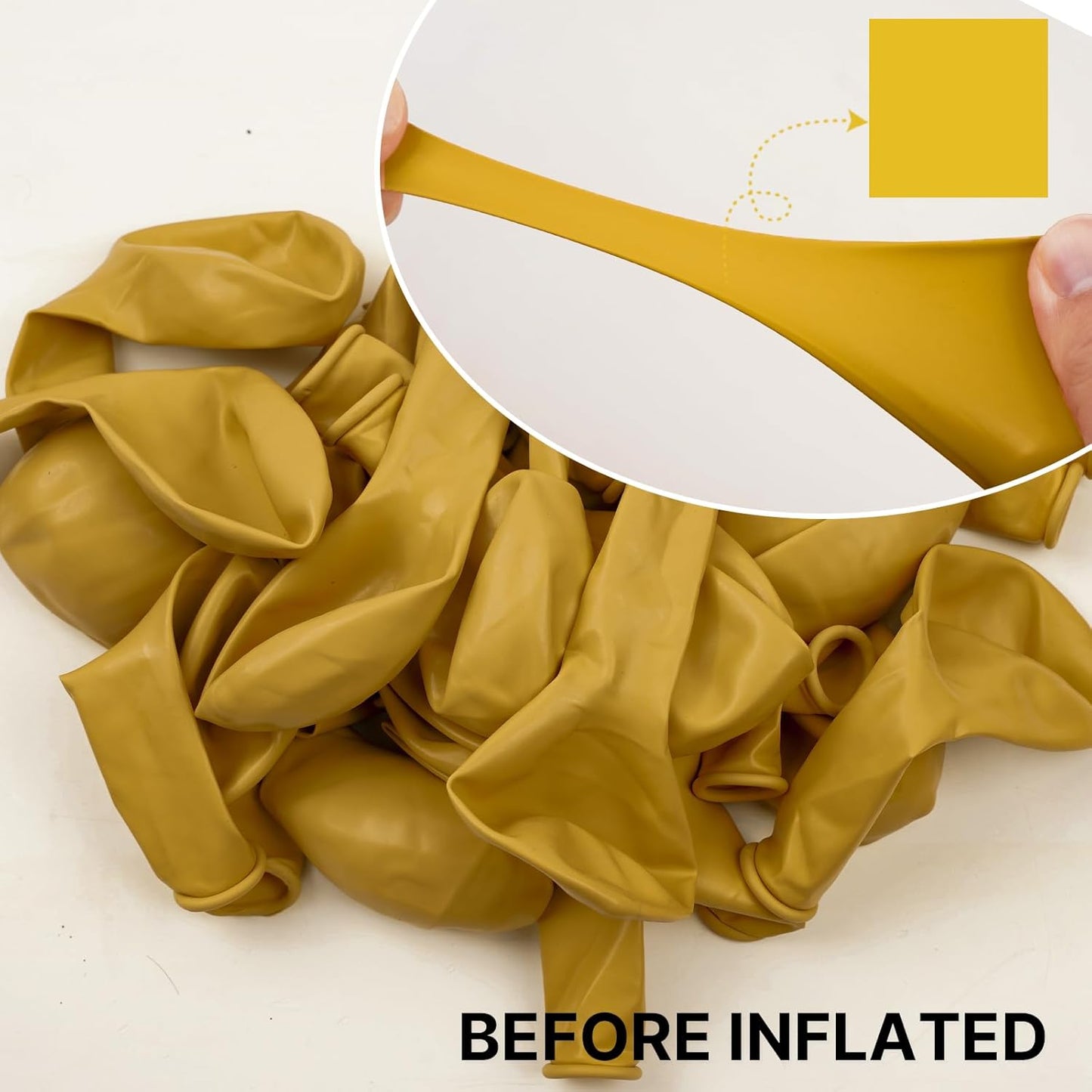 PartyWoo Mustard Yellow Balloons, 50 pcs 12 Inch Boho Yellow Balloons, Dark Yellow Balloons for Balloon Garland or Balloon Arch as Birthday Party Decorations, Baby Shower Decorations, Yellow-F57