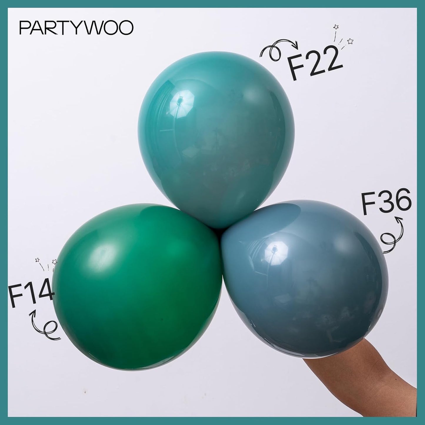PartyWoo Slate Blue Balloons 50 pcs 12 inch Dusty Petrol Blue Balloons for Graduation Baby Shower Wedding Birthday Engagement Gender Reveal Boho Party Decorations Blue-F36