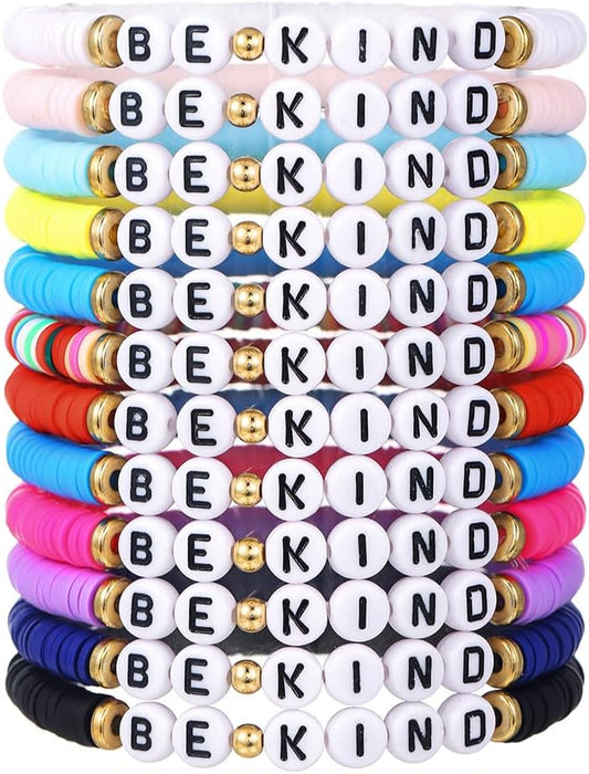 Heishi Surfer Clay Bead Bracelets Set for Women - Preppy Smile Evil Eye Beaded Stretch Bracelets Elastic Layering Friendship Bracelets- Stackable Boho Disc Summer Jewelry Set