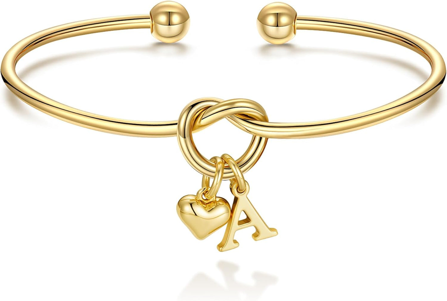 M MOOHAM Christmas Gifts for Women Teen Girls - Knot Initial Bracelets for Women, Bridesmaid Gifts Bridesmaids Proposal Gift Dainty Knot Letter A-Z Heart Initial Bracelet Jewelry Friendship Bracelets