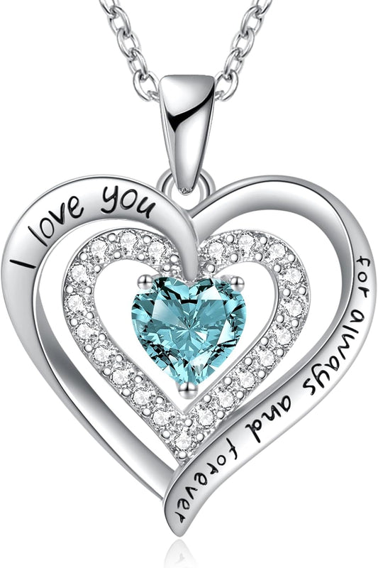 REDBEE Necklaces for Women Birthstone Heart Necklace Jewelry for Wife Girlfriend Woman Necklace