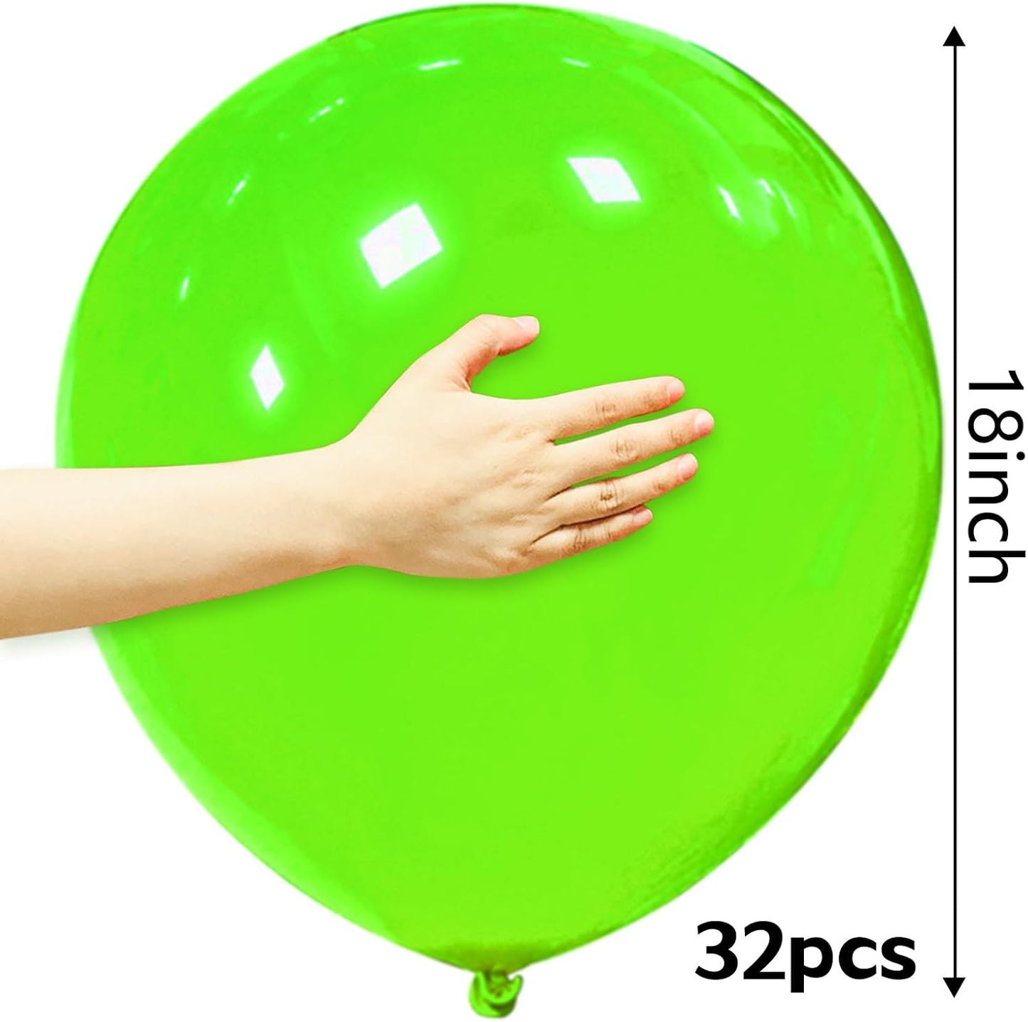 32Pcs Light Green Big Balloons 18 Inch, Green Round Large Latex Party Balloons for Birthday Wedding Decorations.
