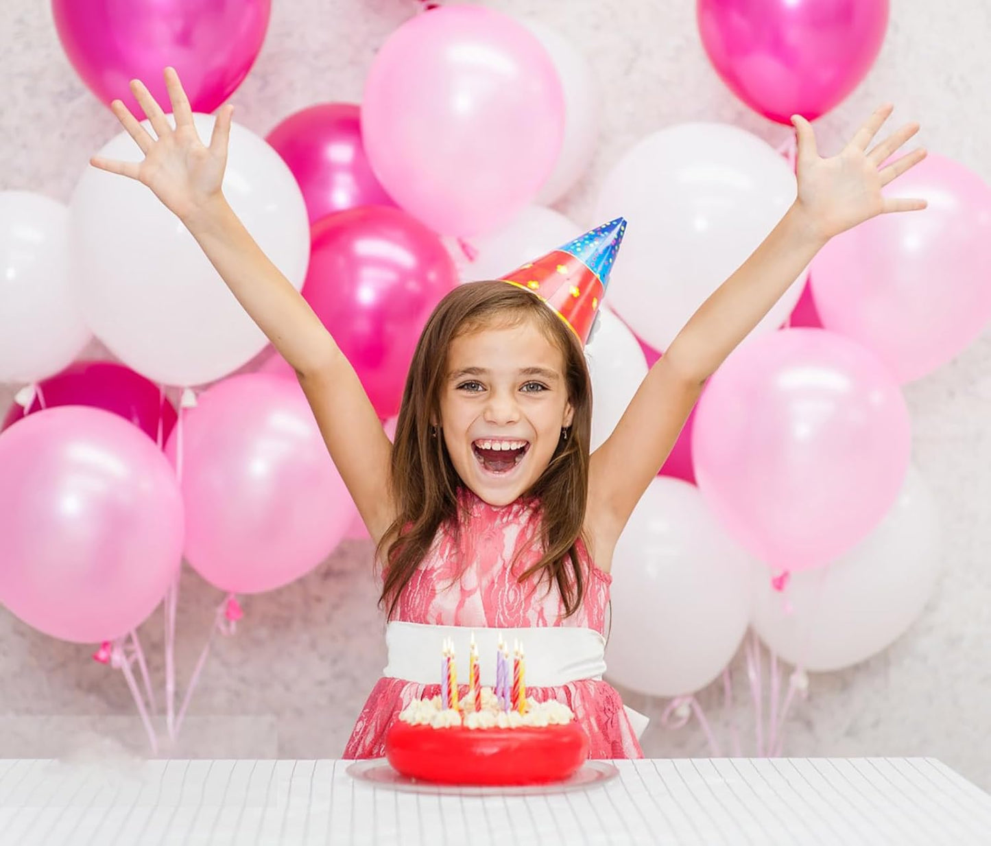 KALOR 12 Inch Pearl Light Pink Balloons, 50 Pcs Shiny Latex Helium Balloons for Kid's Birthday Party, Baby Shower, Wedding, Graduate Party Decorations