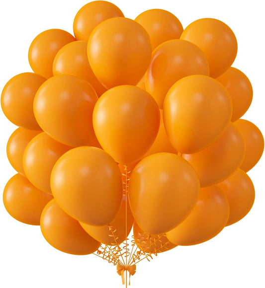 KALOR 12 Inch Orange Balloons, 50 Pcs Latex Helium Balloons for Kid's Birthday Party, Baby Shower, Wedding, Graduate Party Decorations