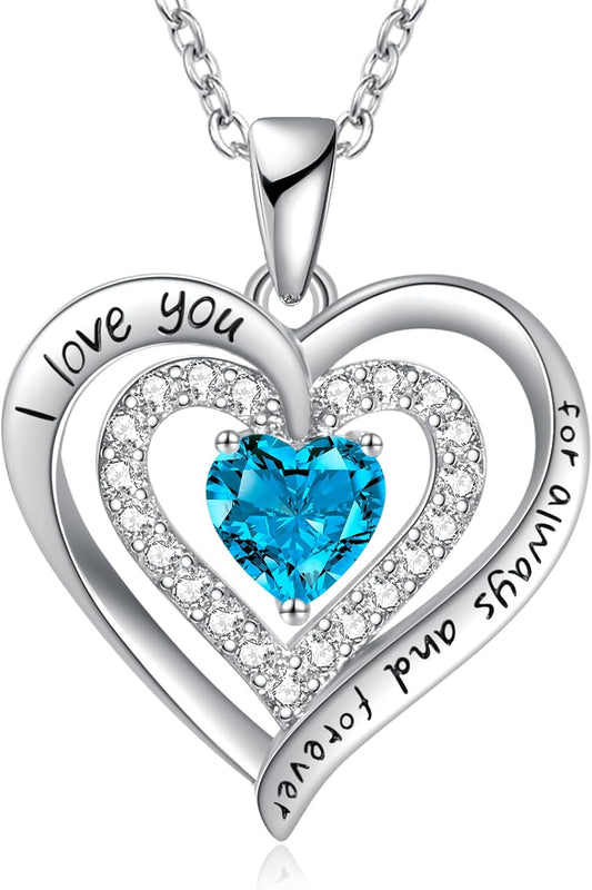 REDBEE Necklaces for Women Birthstone Heart Necklace Jewelry for Wife Girlfriend Woman Necklace