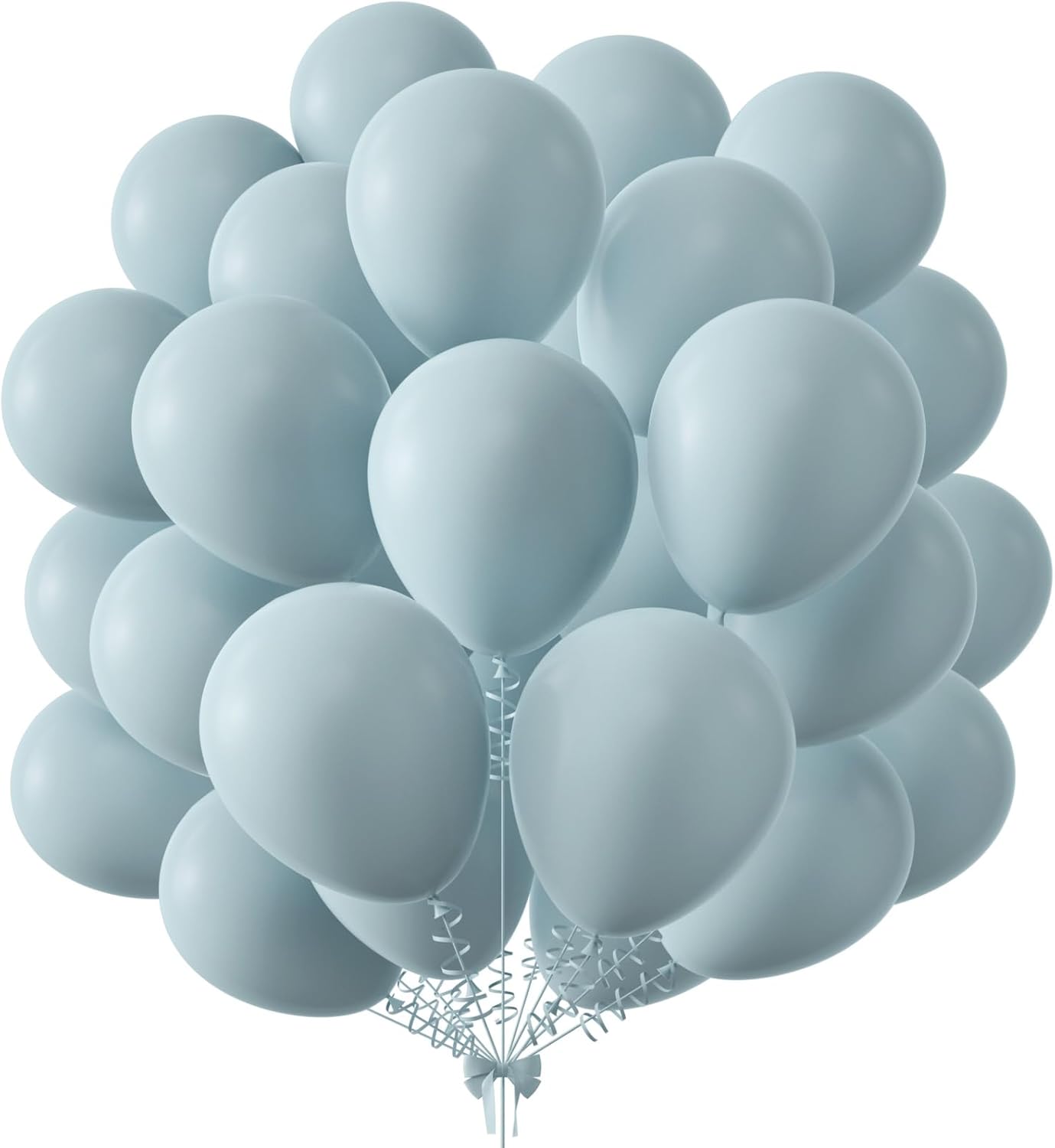 KALOR 12 Inch Retro Mist Blue Balloons, 50 Pcs Latex Helium Balloons for Kid's Birthday Party, Baby Shower, Wedding, Graduate Party Decorations