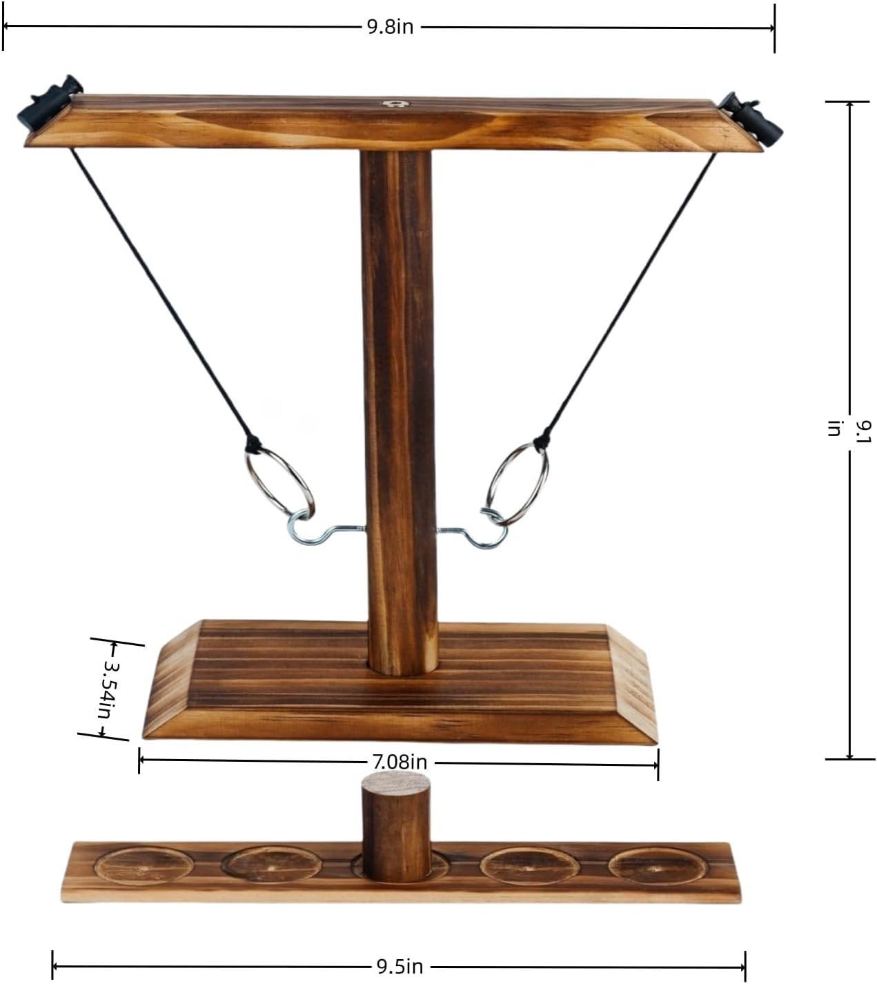 Ring Toss Game, Ring Throwing Game with Shot Put, Hook and Ring Throwing Game for Adults Kids, Fun Hook and Ring Game with Ladder