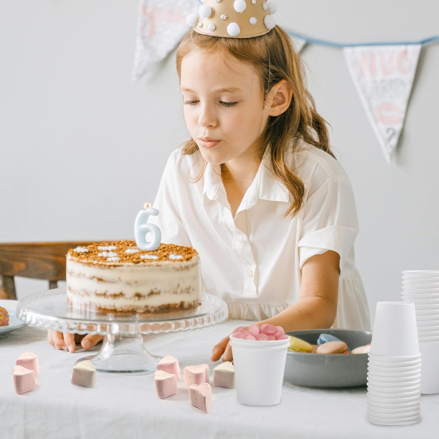 100 Pack 3 oz Paper Cups White, Small Mouthwash Cups 3 OZ, Mini Disposable Bathroom Cups, Paper Cups 3 Ounce for Bathroom, Supermarket, Birthday Party, Travel, Events, Picnic, BBQ