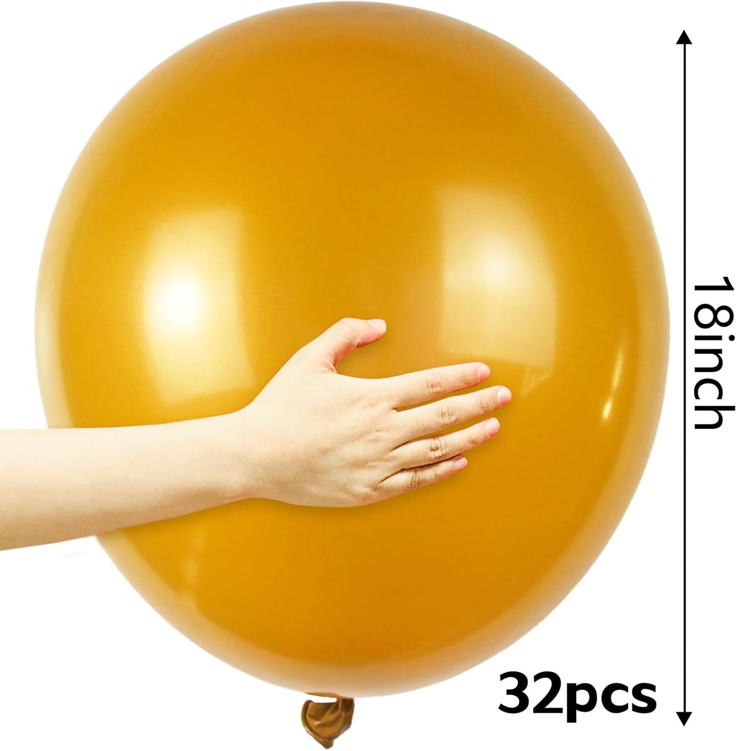 32Pcs Pearl Gold Big Balloons 18 Inch, Gold Round Large Latex Party Balloons for Birthday Wedding Decorations.