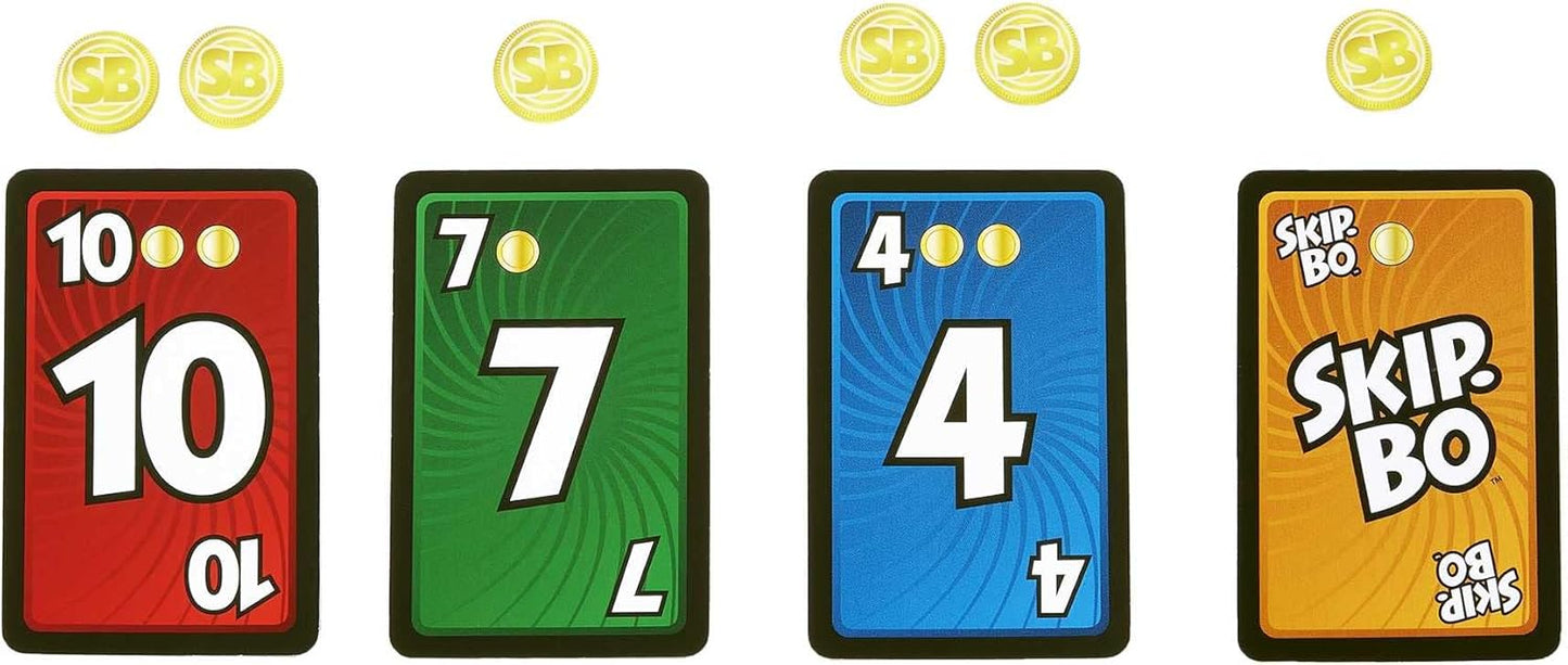 Mattel Games Skip-Bo Masters Card Game for Adults, Family Night & Parties, Play Numbers in Order for 2 for 6 Players
