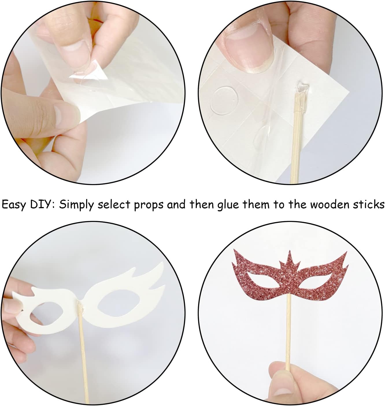 Wedding Bridal Shower Photo Booth Props, 23 Pieces Rose Gold Bachelorette Party Decorations Photo Booth for Bridal Shower Girls Night Out Hen Party Gift Accessories Wedding Favor Supplies