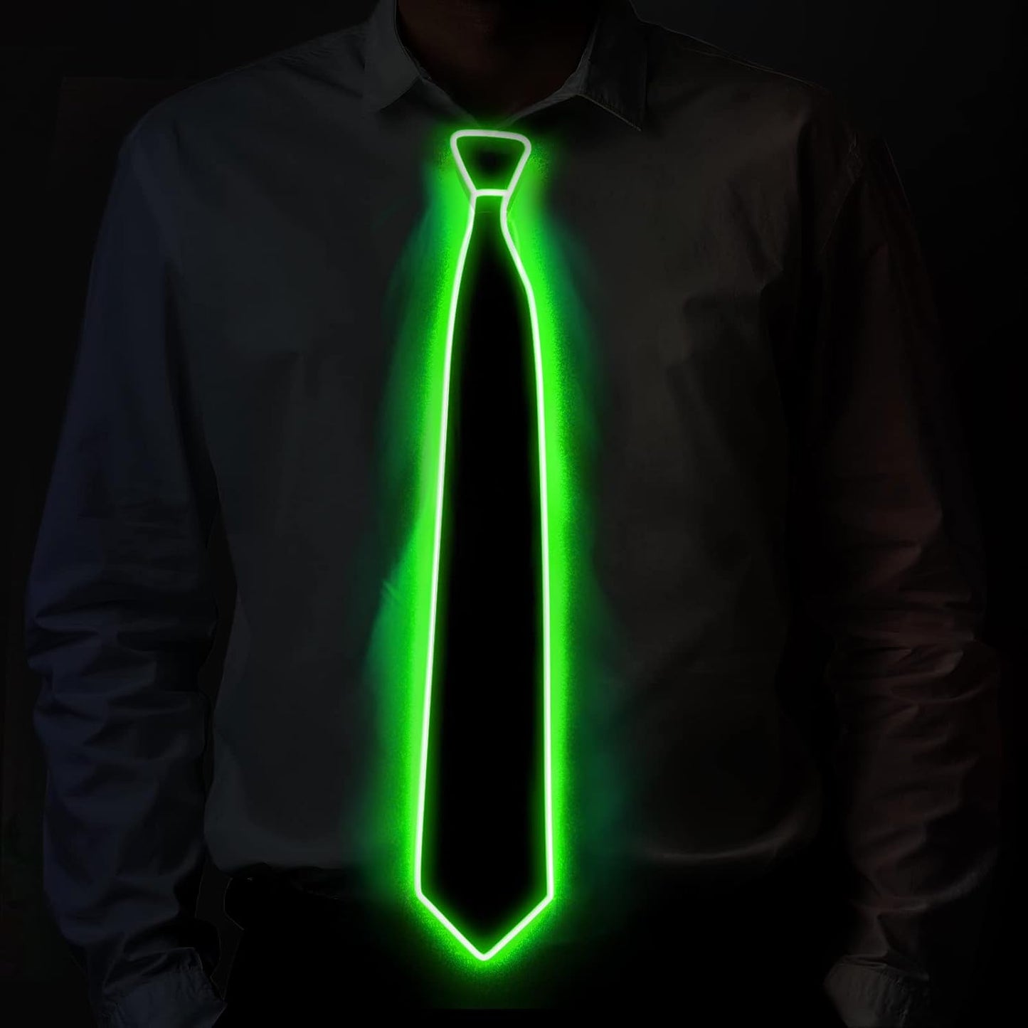 Ainiv Light Up Neckties Bowties Suspenders LED Party Supplies Glow in the Dark Adjustable for Women and Men Parties