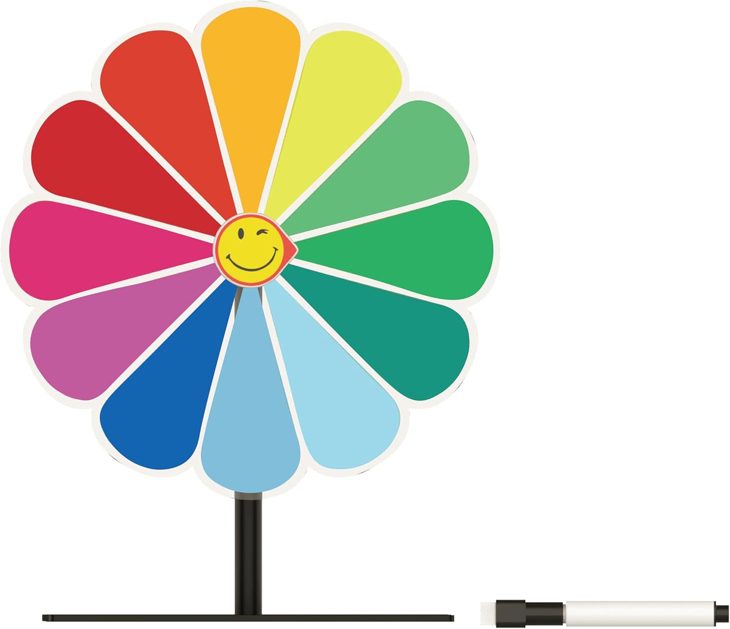 10 Inch Prize Wheel, 12 Slot Spinning Wheel Fortune Game, Party, Classroom or Home Education, Sunflower Pattern