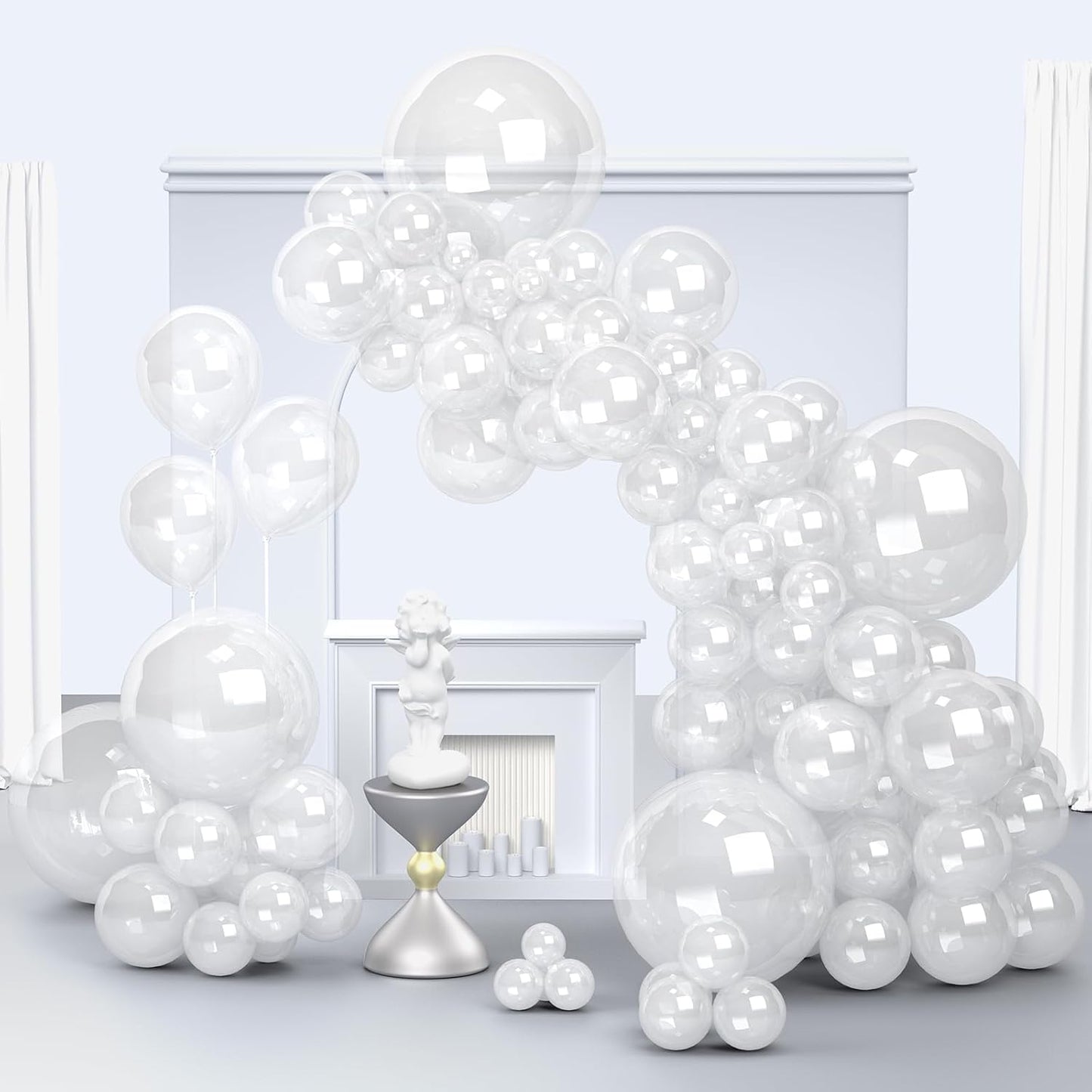 Clear Balloons, 150 pcs Different Sizes Pack of 18 Inch 12 Inch 10 Inch 5 Inch Transparent Bubble Balloons for Balloon Garland Balloon Arch as Birthday Party Wedding Decorations