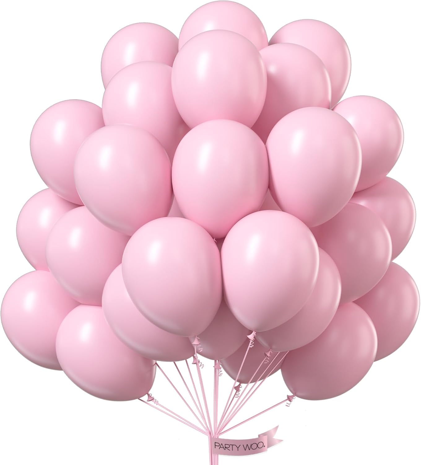 PartyWoo Pastel Pink Balloons, 50 pcs 12 Inch Pink Balloons, Baby Pink Balloons for Balloon Garland Balloon Arch as Birthday Party Decorations, Wedding Decorations, Baby Shower Decorations, Pink-Q05