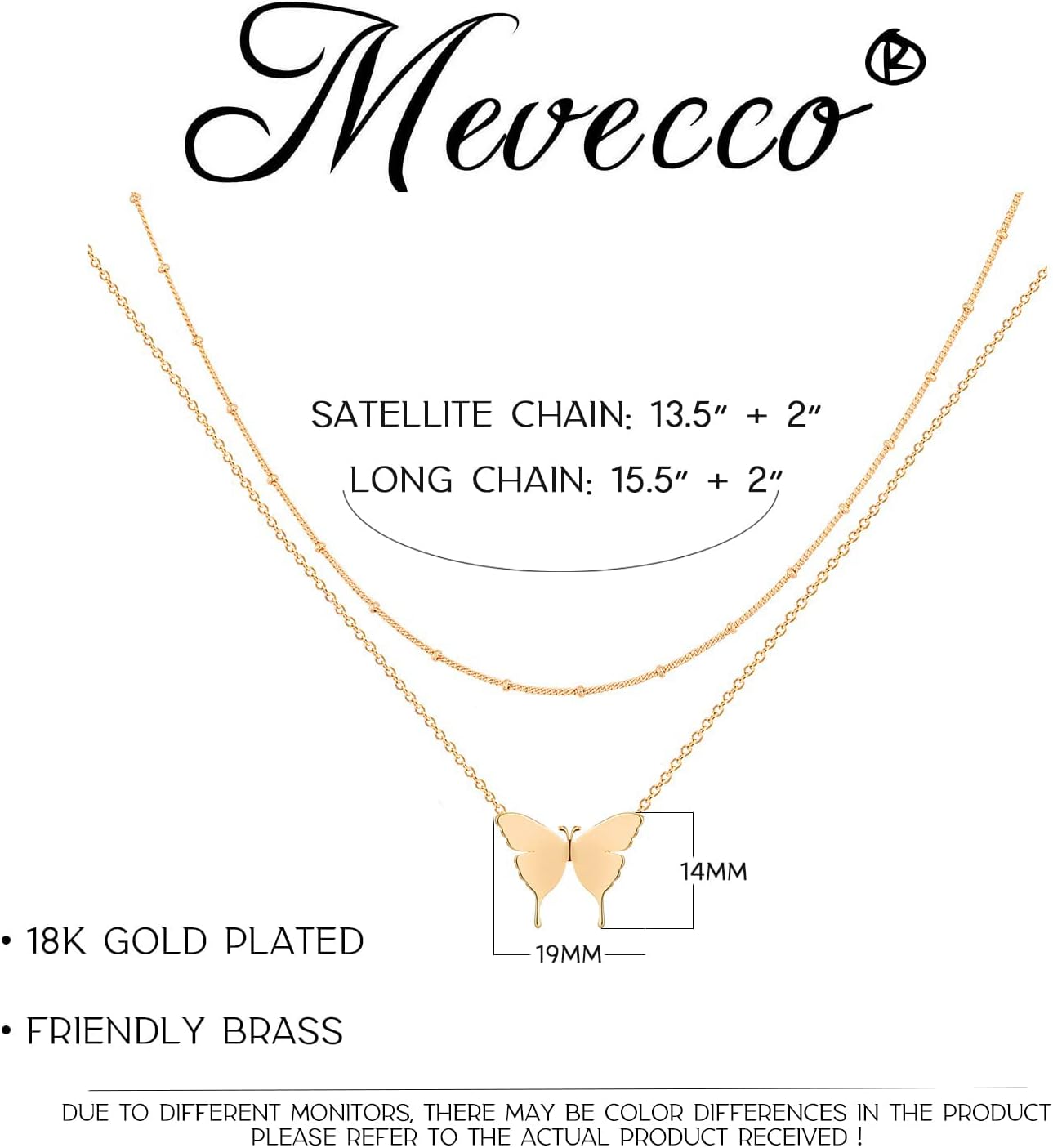 MEVECCO Layered Heart Necklace Pendant Handmade 18k Gold Plated Dainty Gold Choker Arrow Bar Layering Long Necklace for Women