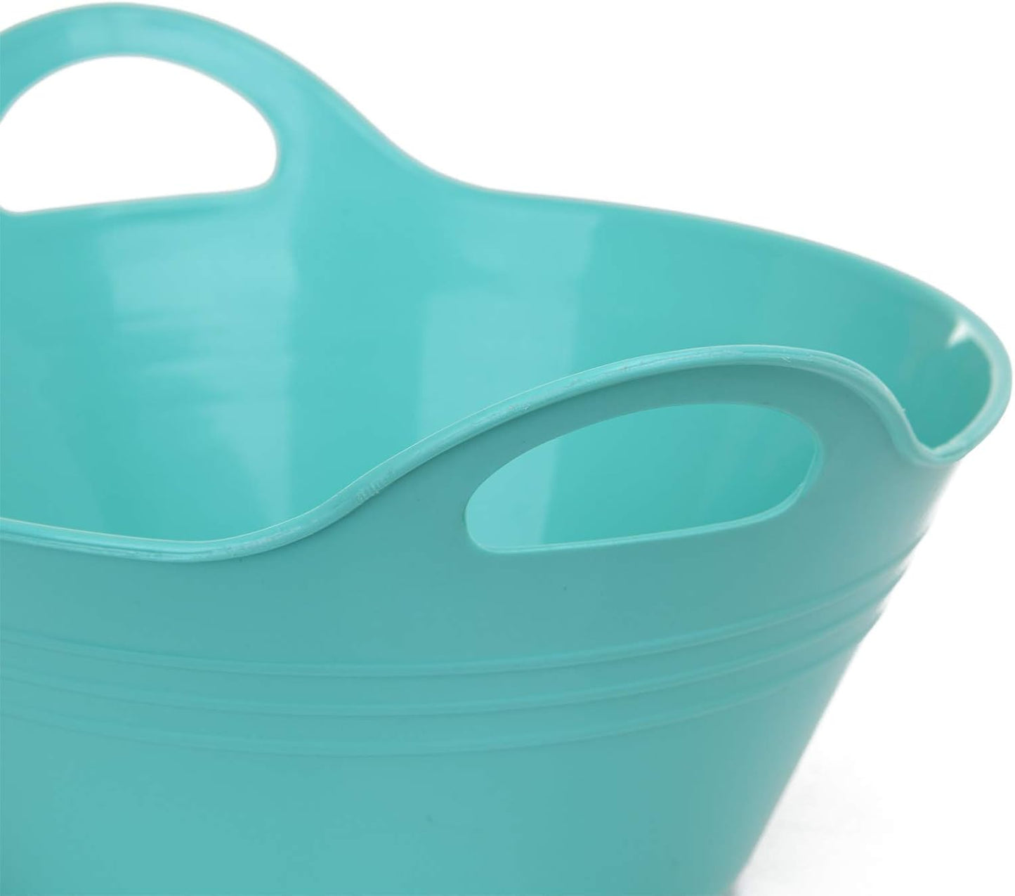 Mintra Home Plastic Bowls with Handles (1.8L Medium 2pk, Teal)